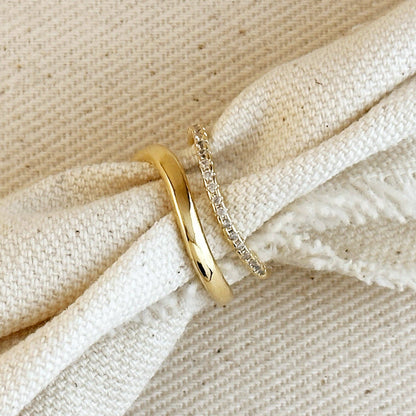 Bague Vague Empilable en Or Rempli 18k