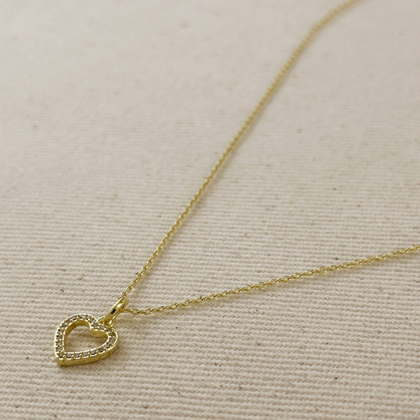 Collier cœur en gold filled 18 carats avec zircone cubique (CZ)