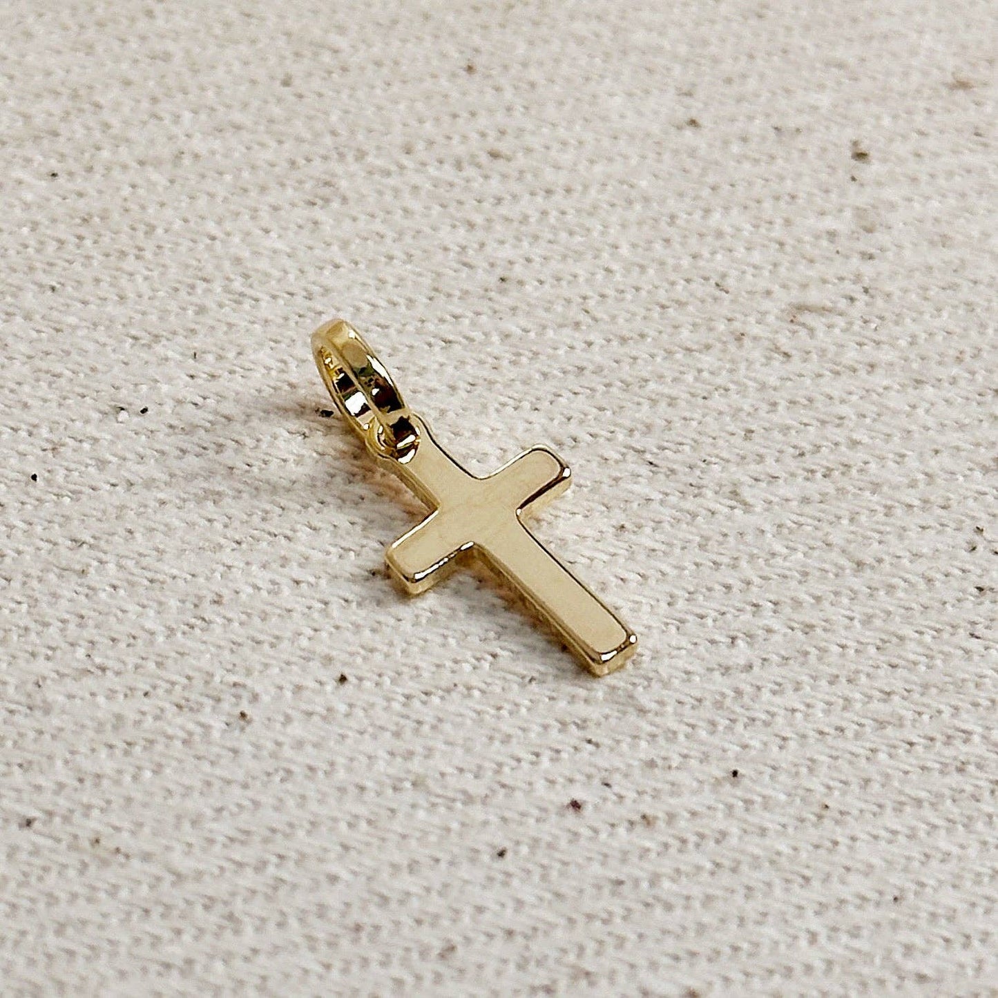 Pendentif croix mini poli en or rempli 18 carats