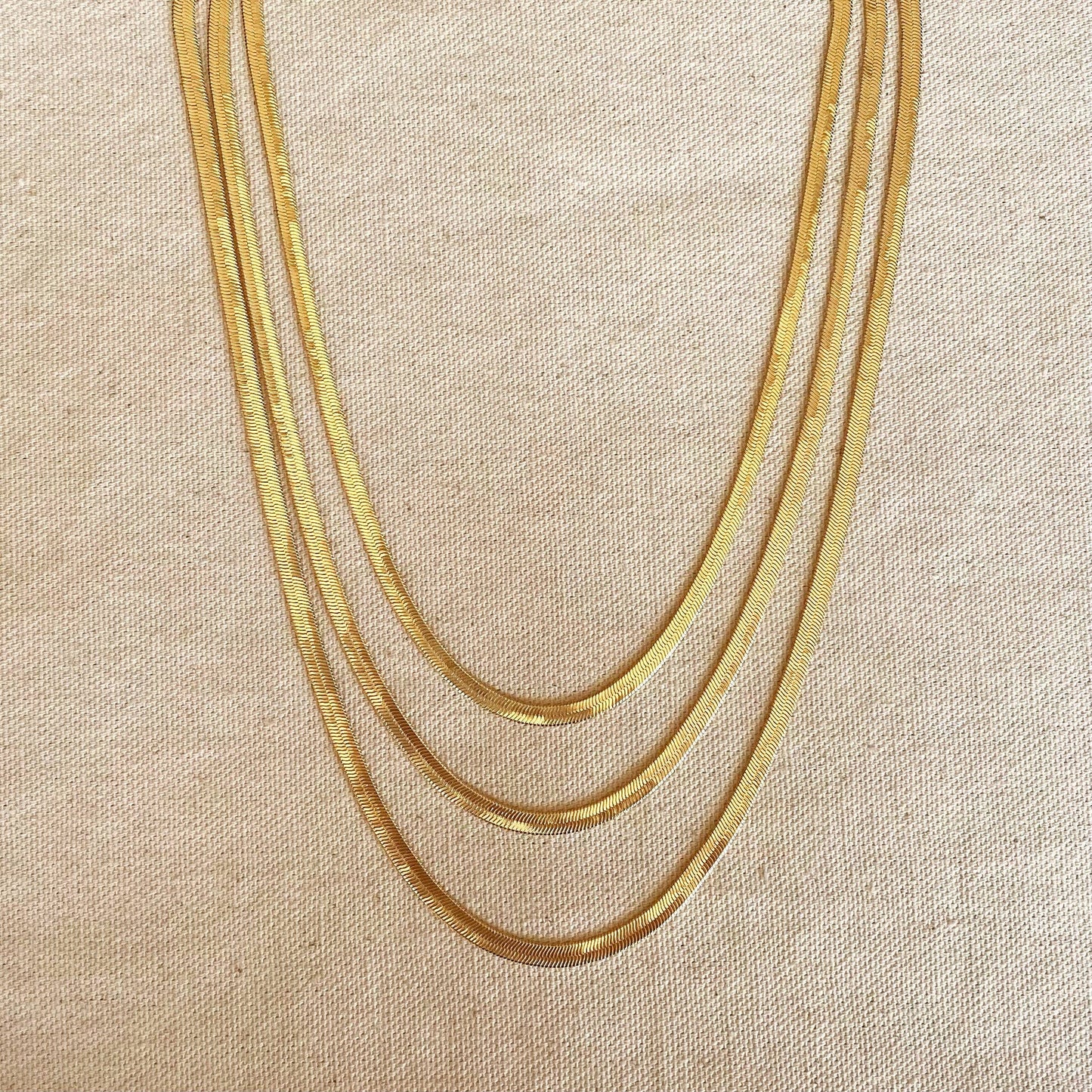 Chaîne à chevrons en or rempli 18 carats, d'épaisseur 4,0 mm