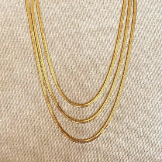 Chaîne à chevrons en or rempli 18 carats, d'épaisseur 4,0 mm