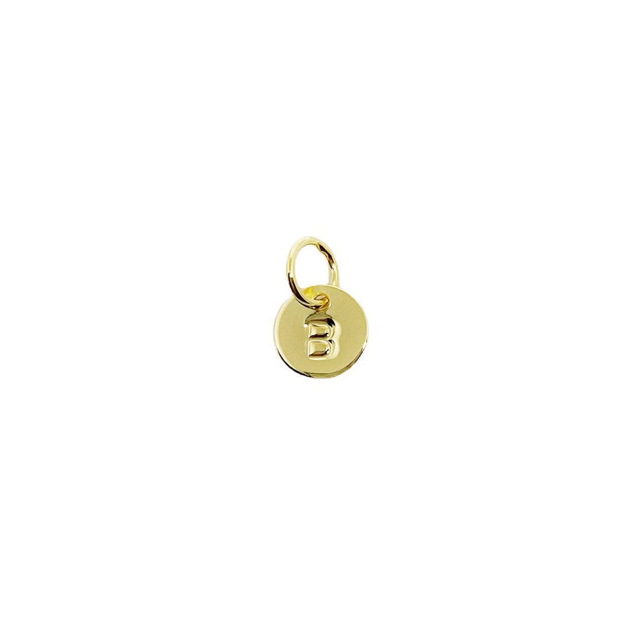 Breloque petite lettre initiale estampillée en alphabet complet rempli d'or 18 carats