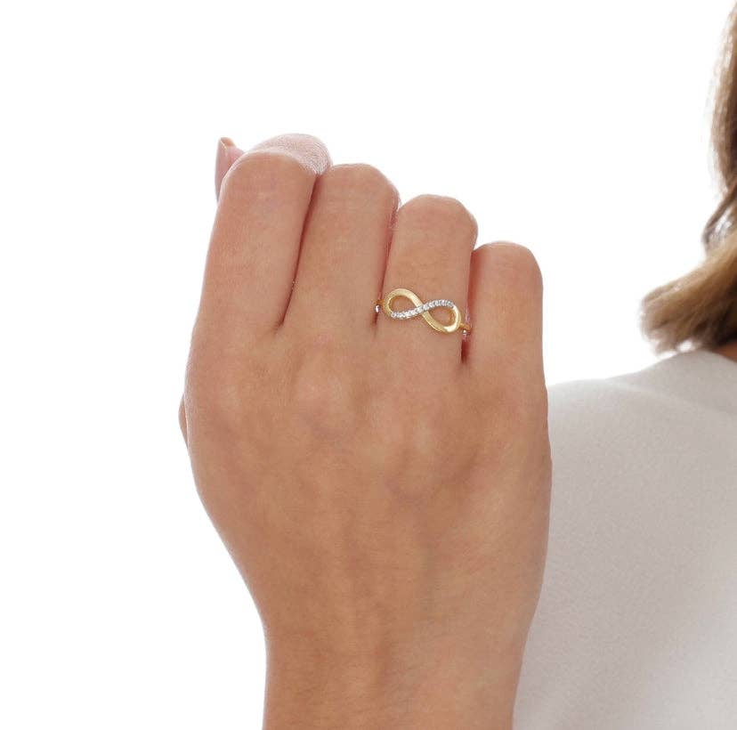 Bague délicate Infinity en or rempli 18 carats