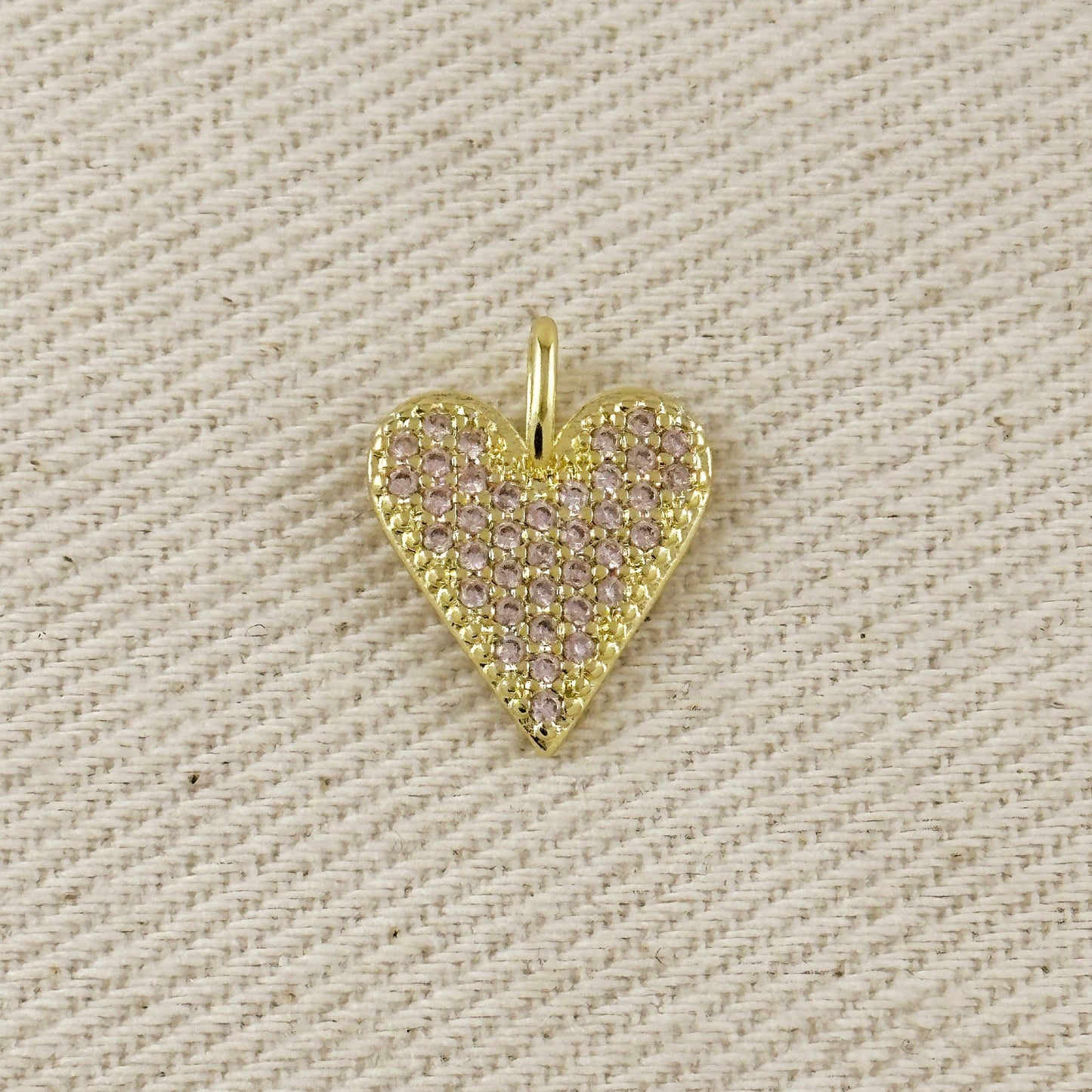 Pendentif cœur en or rempli 18K avec zircone cubique colorée