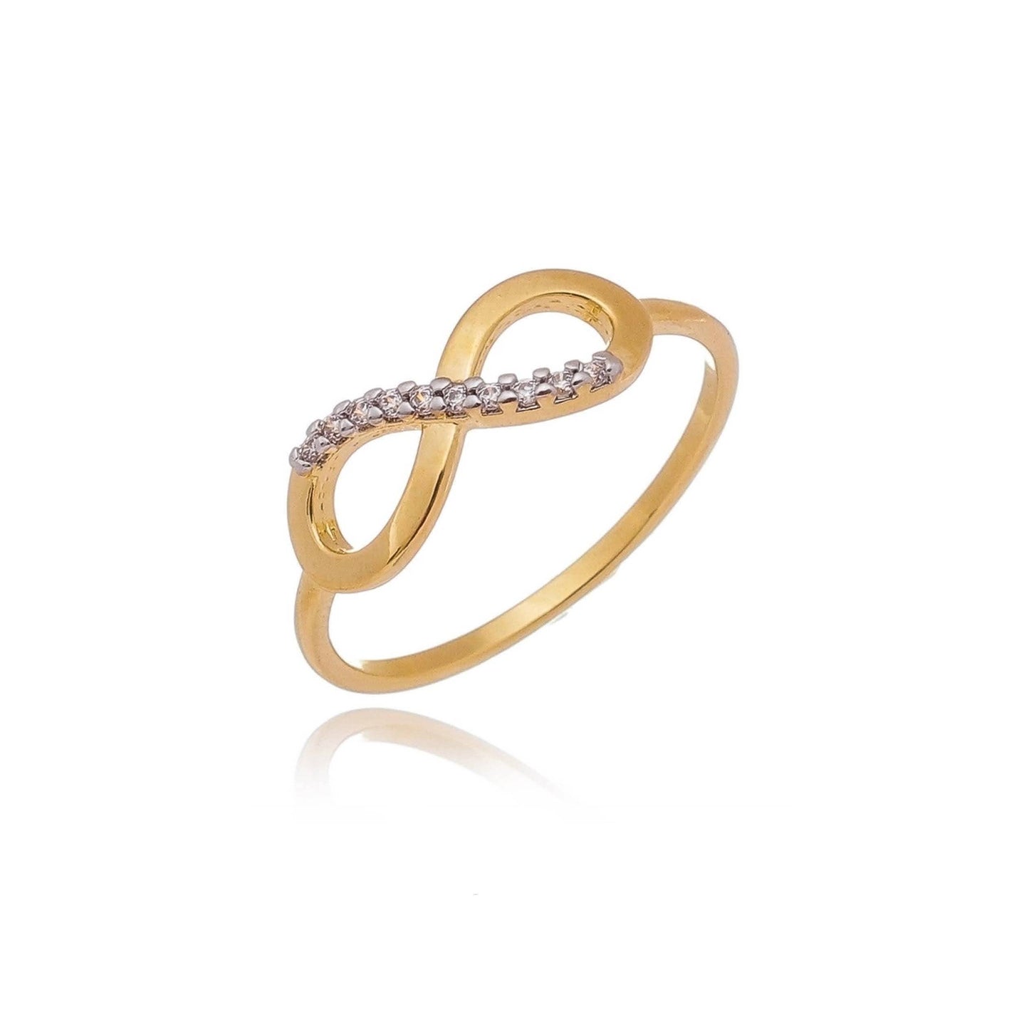 Bague délicate Infinity en or rempli 18 carats