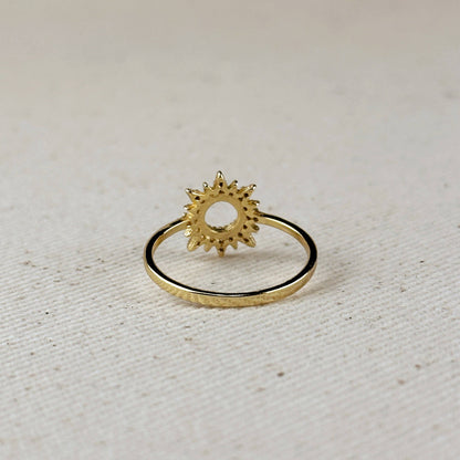 Bague CZ à pointe ronde remplie en or 18 carats