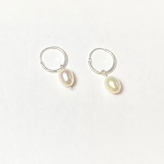 Boucles d'oreilles dormeuses et perles argent