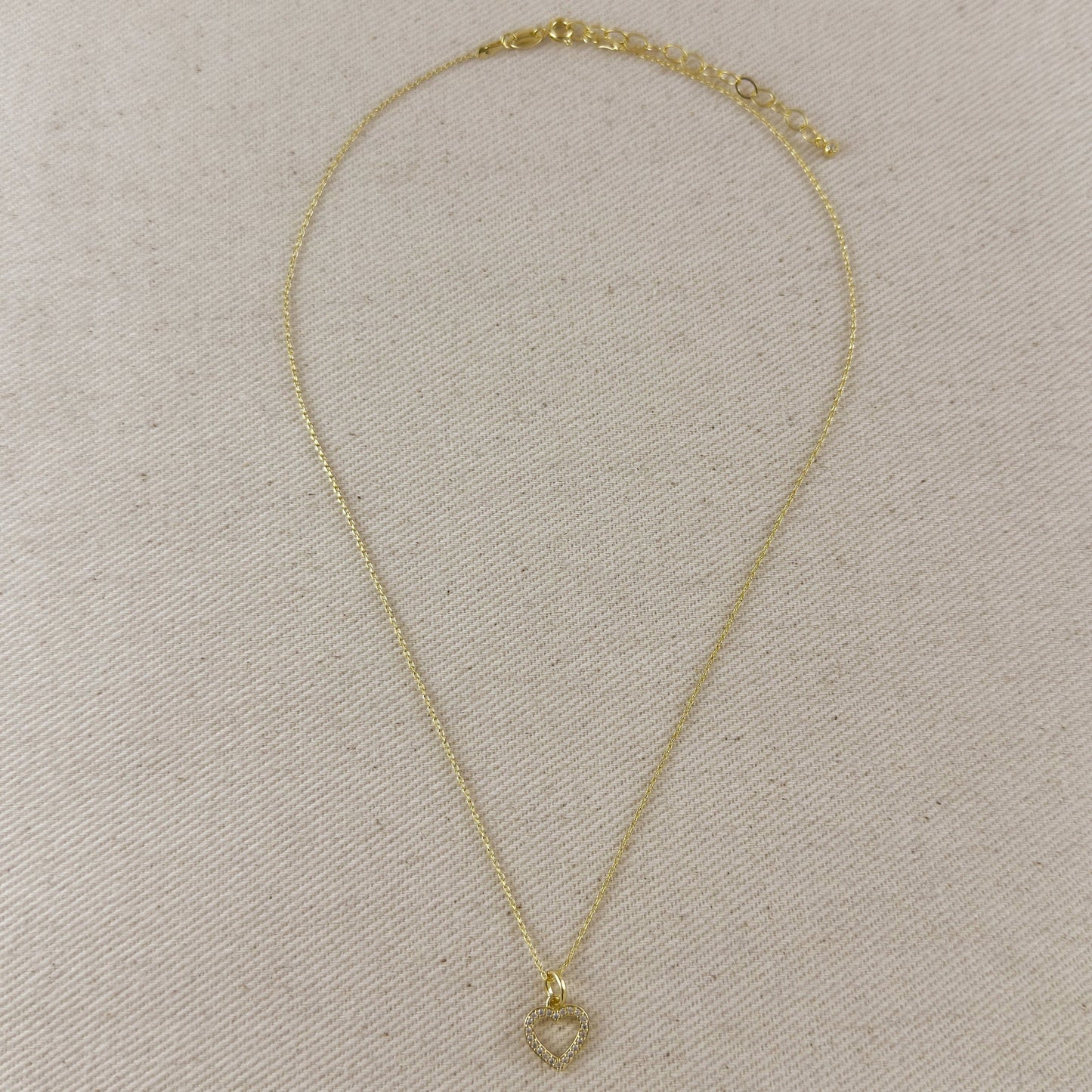 Collier cœur en gold filled 18 carats avec zircone cubique (CZ)