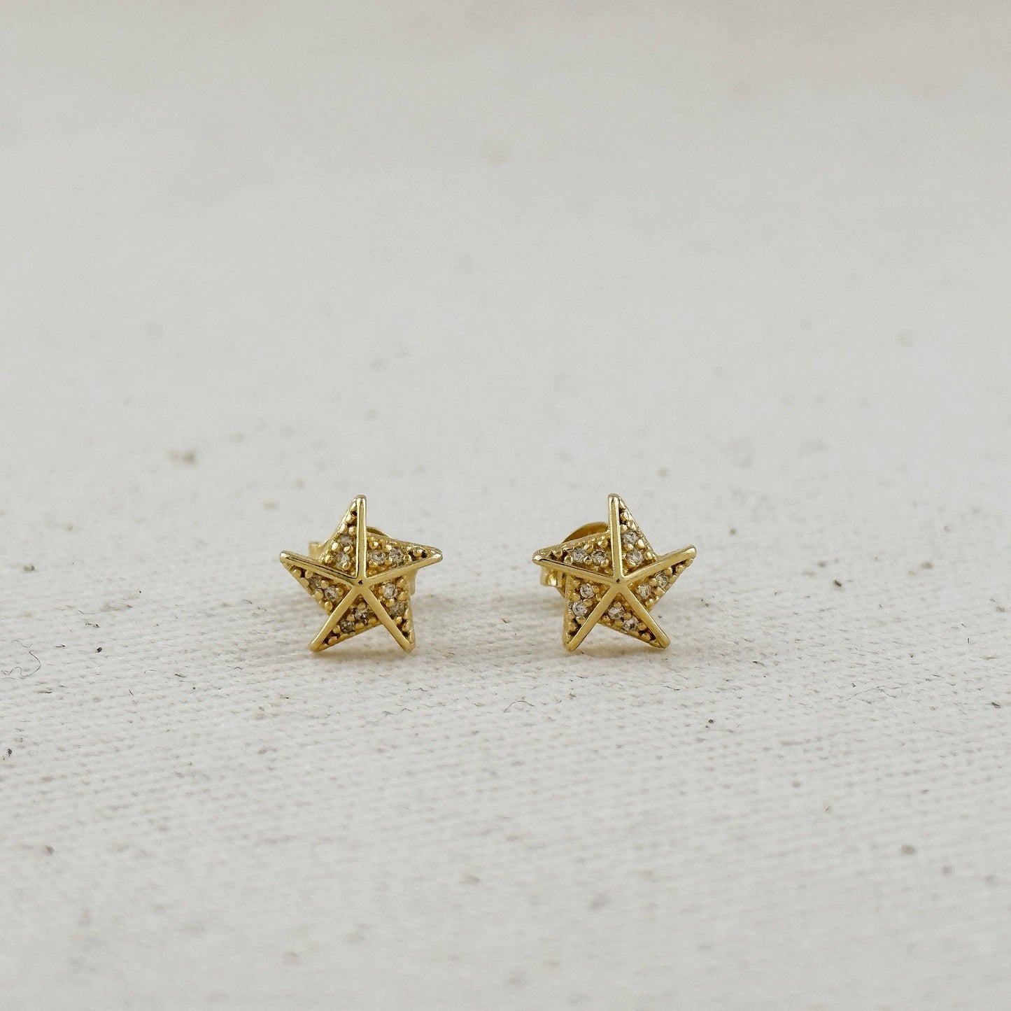 Boucles d'oreilles clous Stella a Mulinello en or rempli 18k avec CZ