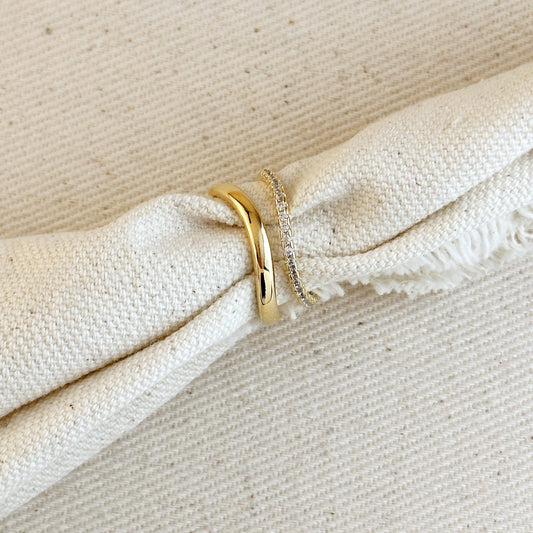 Bague Vague Empilable en Or Rempli 18k