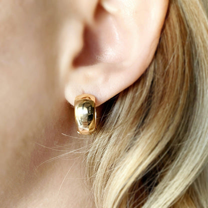 Boucles d'oreilles clicker épaisses en or 18 carats