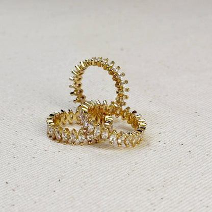 Bague Marquise Eternity remplie d'or 18 carats