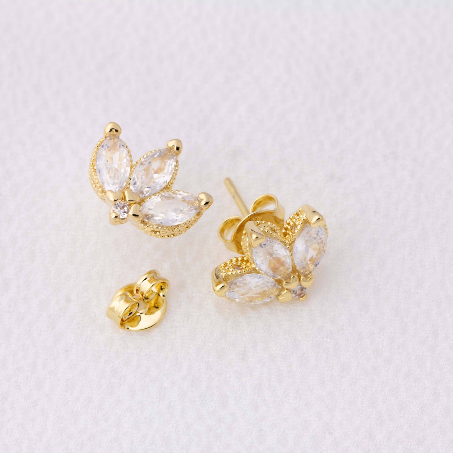 Boucles d'oreilles empilables vintage en forme de fleur de lotus
