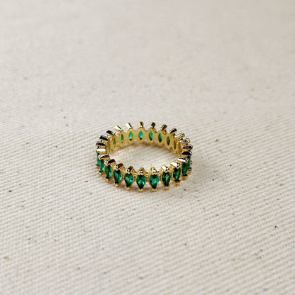Bague Marquise Eternity remplie d'or 18 carats