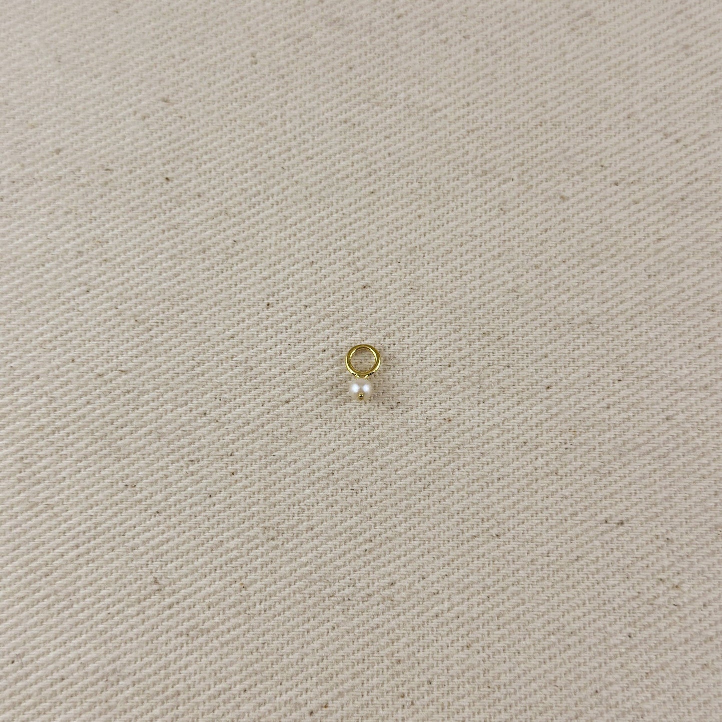 Breloque perle d'eau douce en or rempli 18 carats
