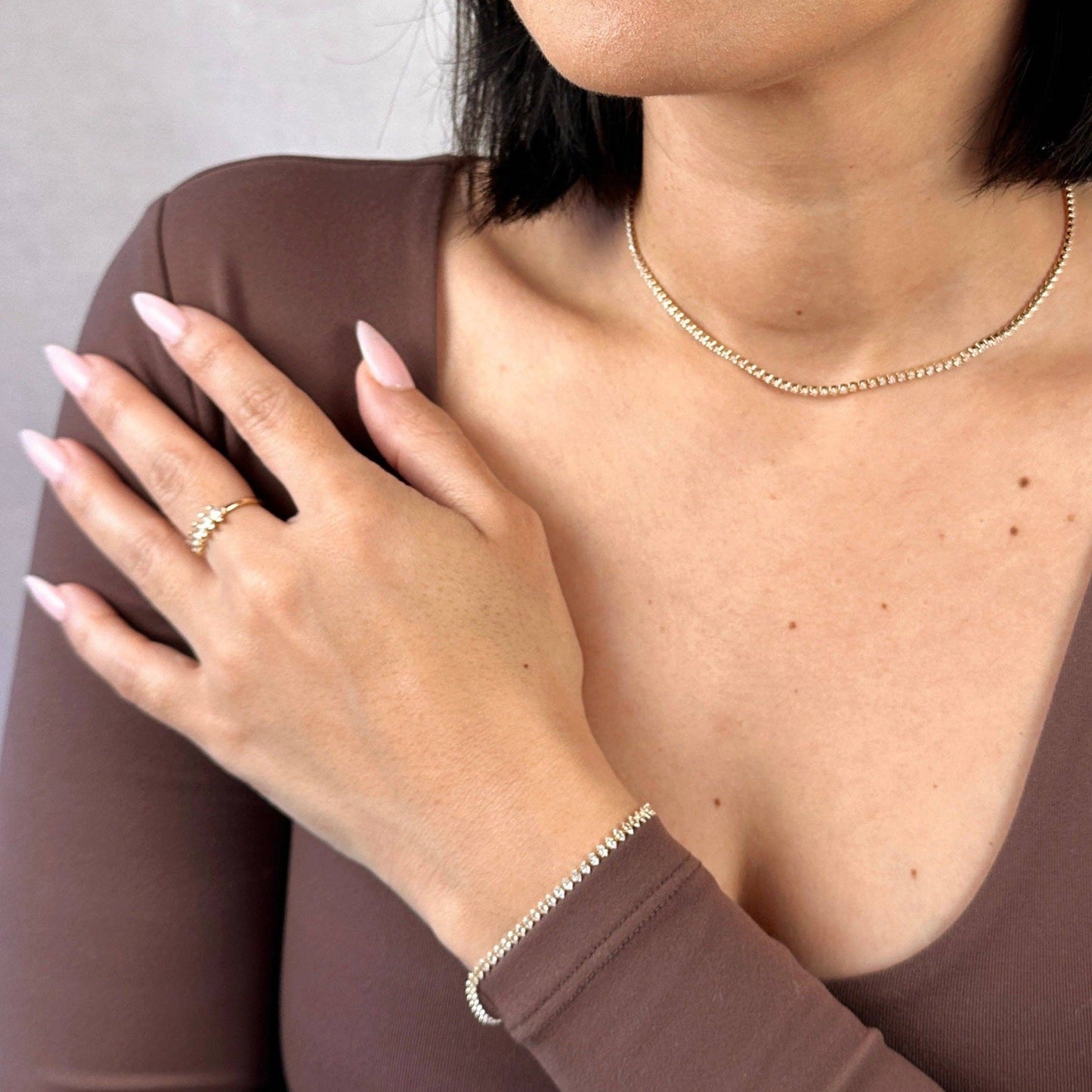 Bracelet de tennis Marquise rempli en or 18 carats