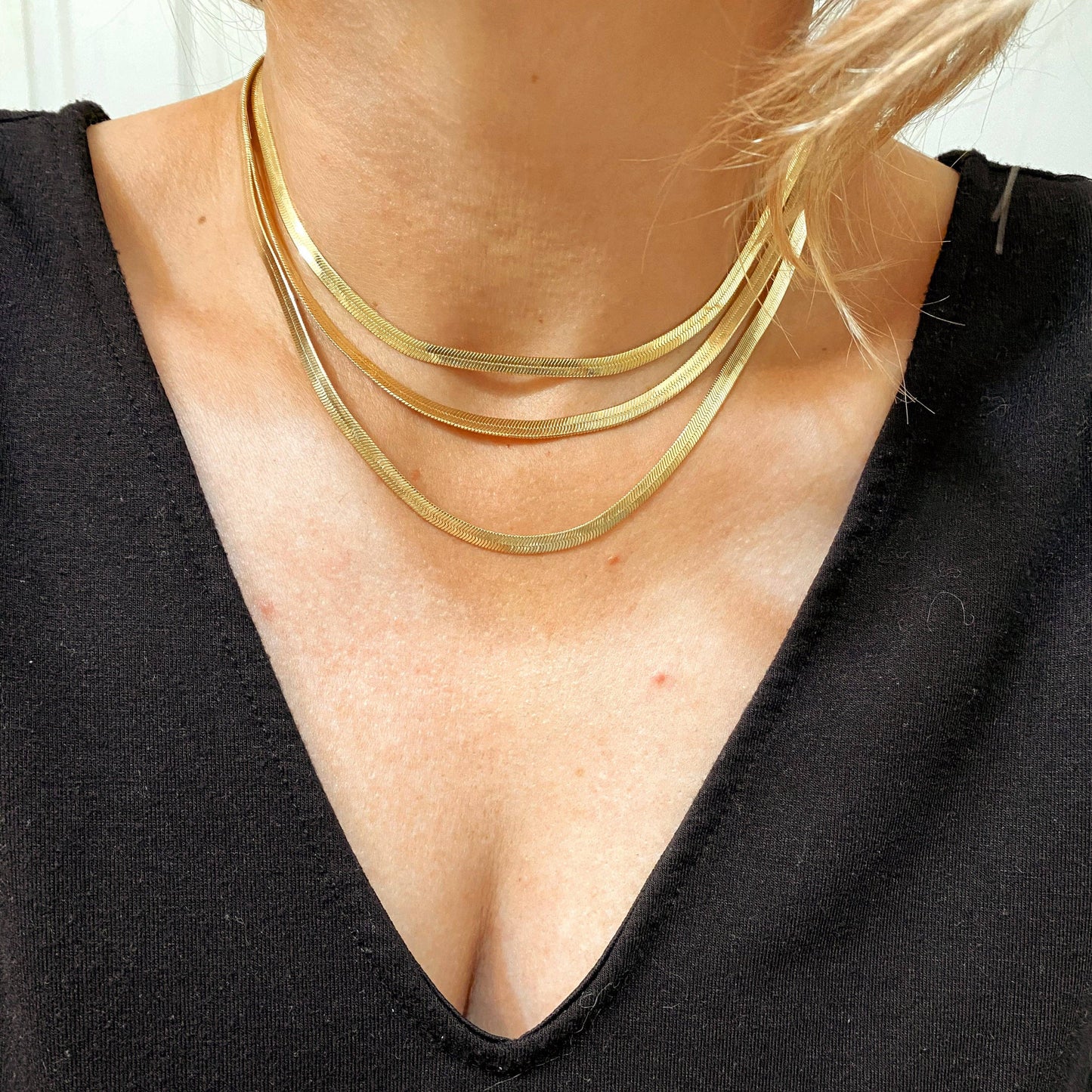 Chaîne à chevrons en or rempli 18 carats, d'épaisseur 4,0 mm