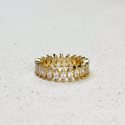 Bague Marquise Eternity remplie d'or 18 carats
