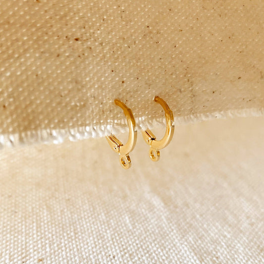 Boucle d'oreille créole à levier de 12 mm remplie d'or 18 carats pour la fabrication de bijoux