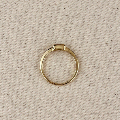 Bague solitaire rectangulaire avec zircon cubique noir