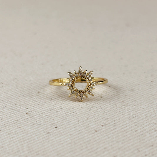 Bague CZ à pointe ronde remplie en or 18 carats
