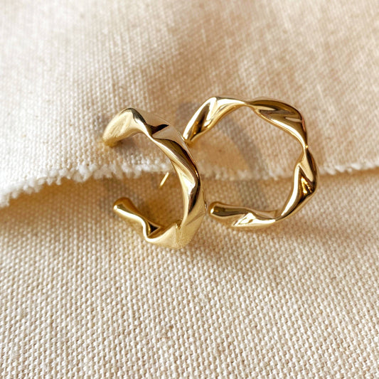 Demi-créoles serties en or rempli 18 carats