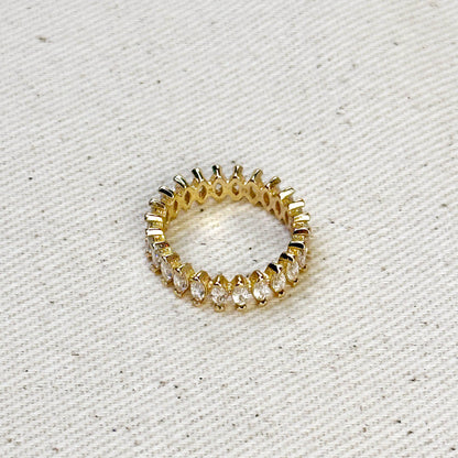 Bague Marquise Eternity remplie d'or 18 carats