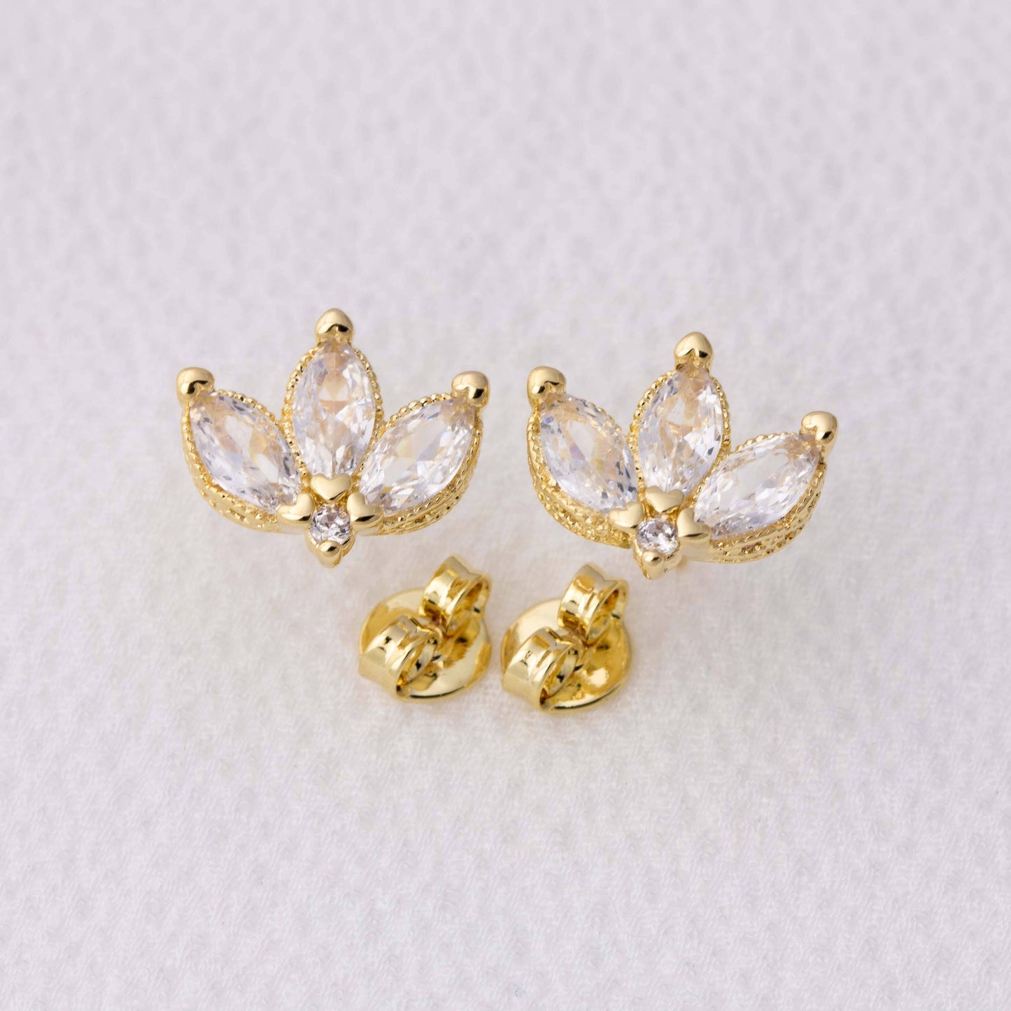 Boucles d'oreilles empilables vintage en forme de fleur de lotus