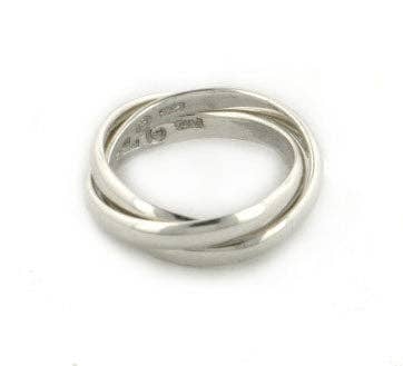 Bague de mariage russe à 3 anneaux en argent sterling