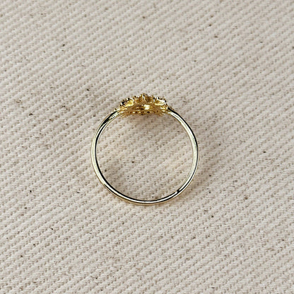Bague CZ à pointe ronde remplie en or 18 carats