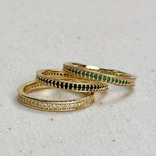 Bague Eternity CZ en or rempli 18 carats