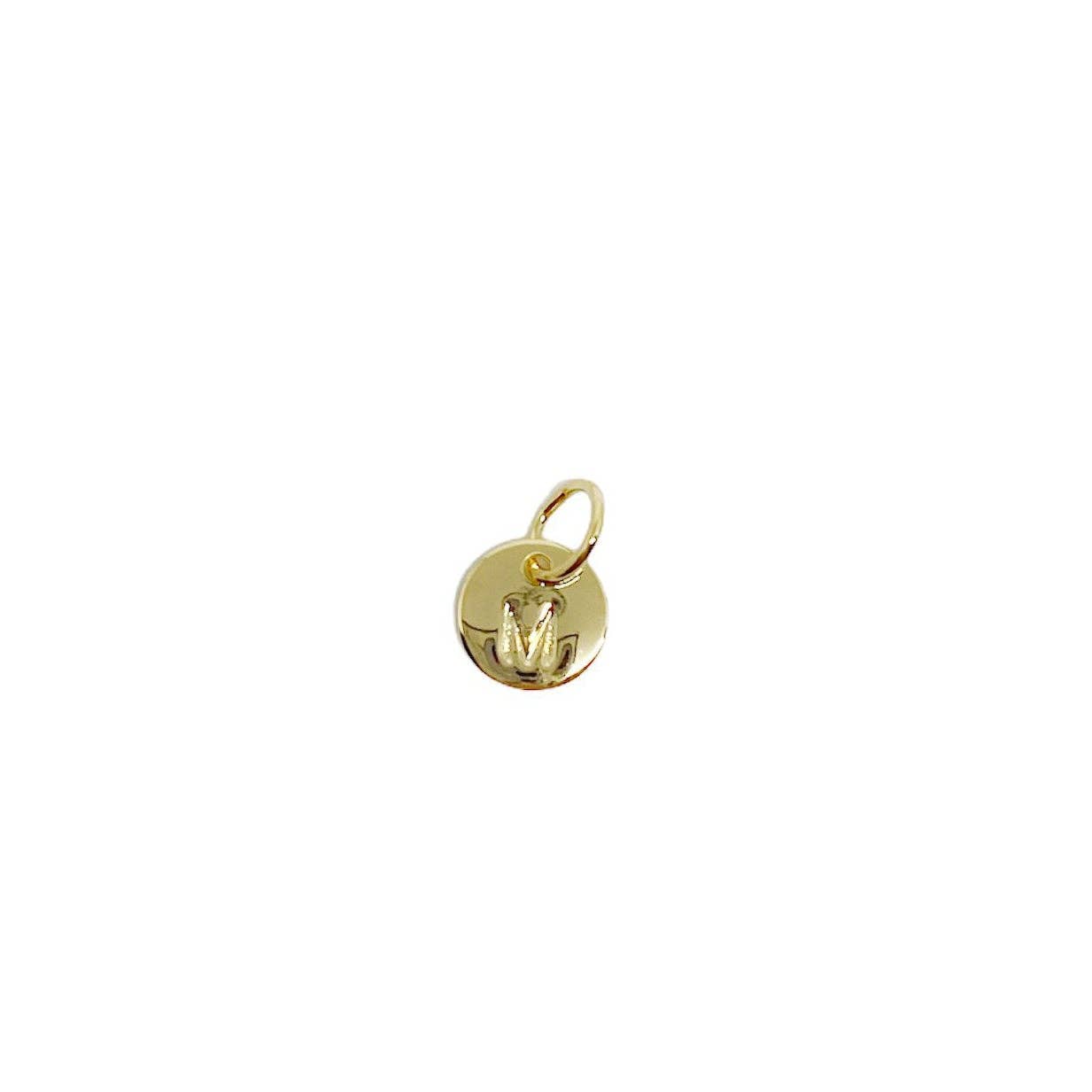 Breloque petite lettre initiale estampillée en alphabet complet rempli d'or 18 carats
