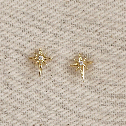 Clous d'oreilles Starburst en or 18 carats