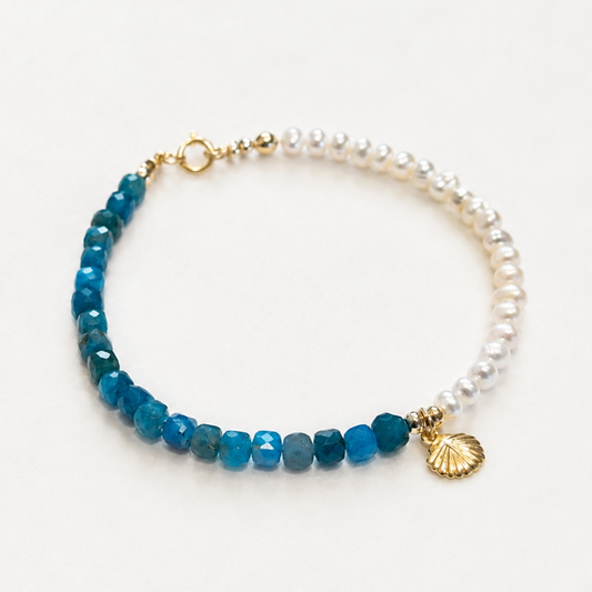 Bracelet apatite et perles d'eau douces
