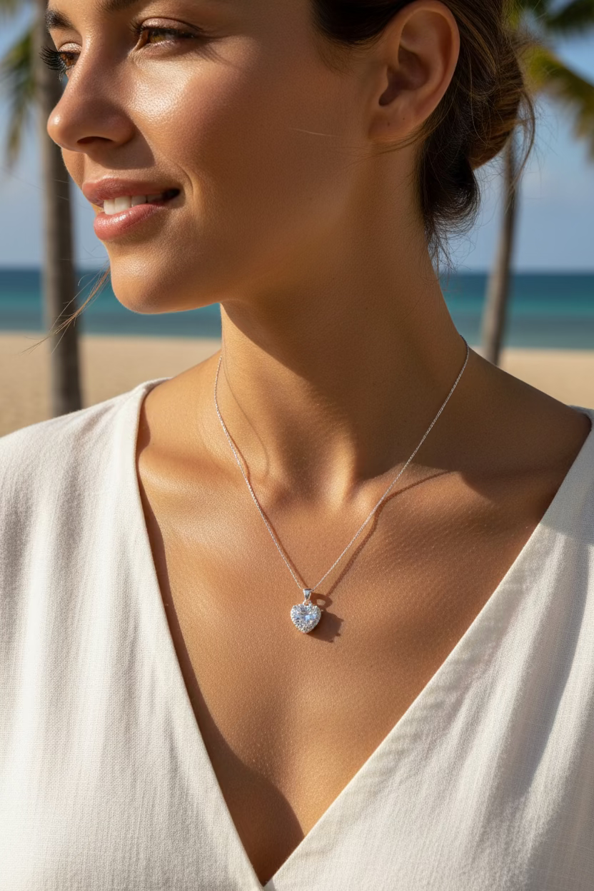 Collier pendentif coeur argent
