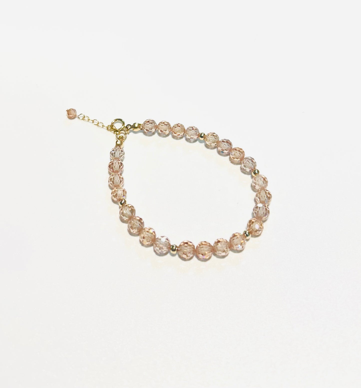 Bracelet zircons de 6 mm et or
