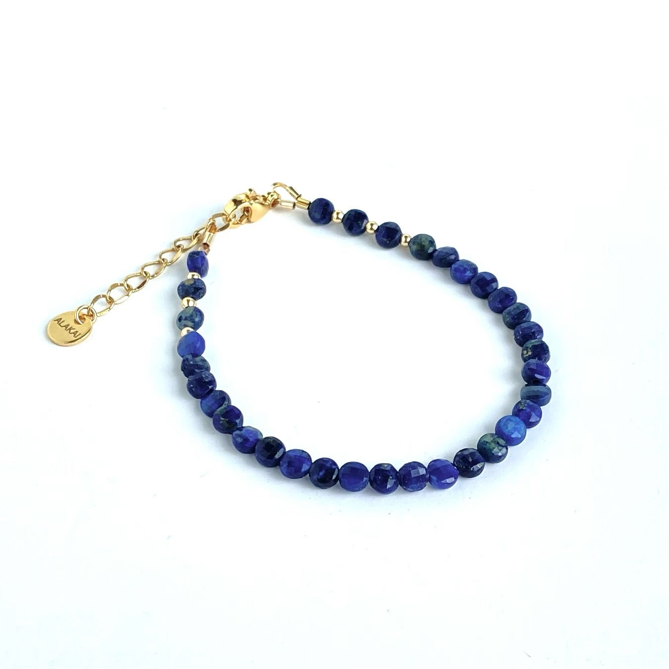 Bracelet fin pastilles lapis-lazuli