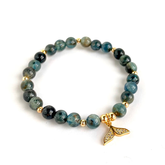 Bracelet cyanite et or