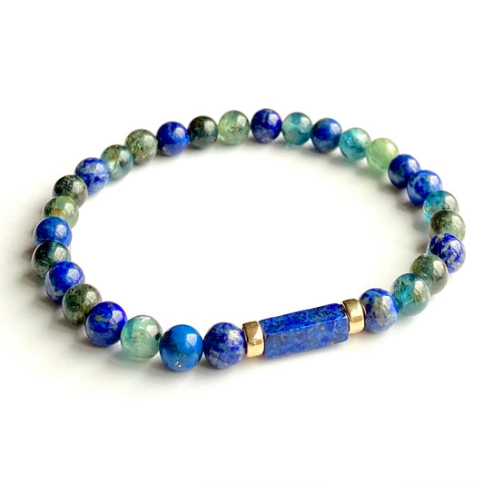 Bracelet Lapis-lazuli et cyanite