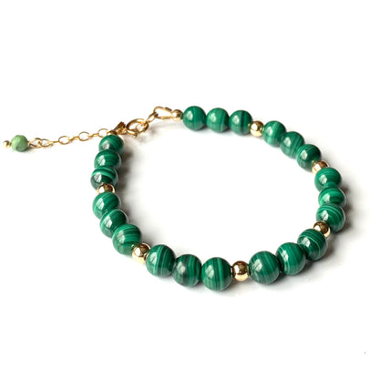 Malachite and gold filled bracelet