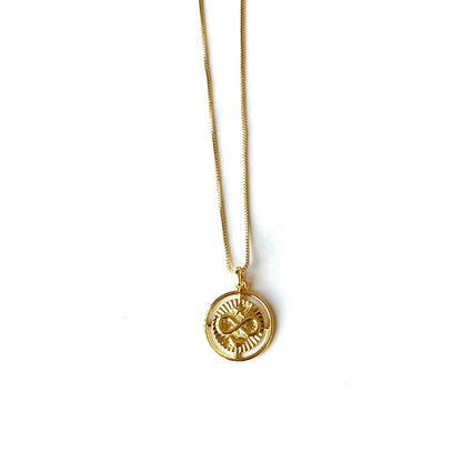 Collier avec chaîne box 1mm et médaillon Amour Infini en or rempli