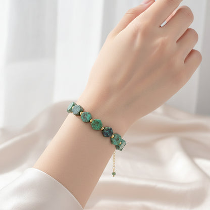 Bracelet turquoise et or rempli ou argent sterling