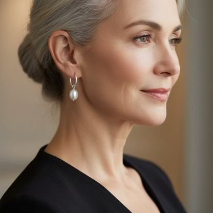 Boucles d'oreilles dormeuses et perles argent
