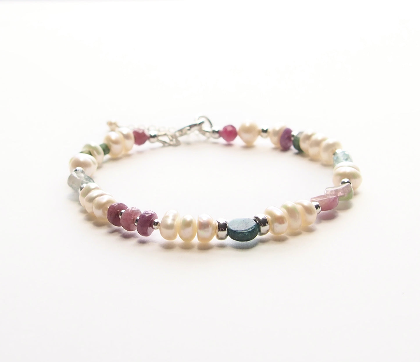 Bracelet perles d'eau douce et tourmaline