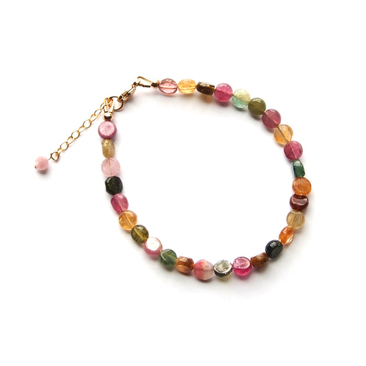Tourmaline and gold lozenge bracelet