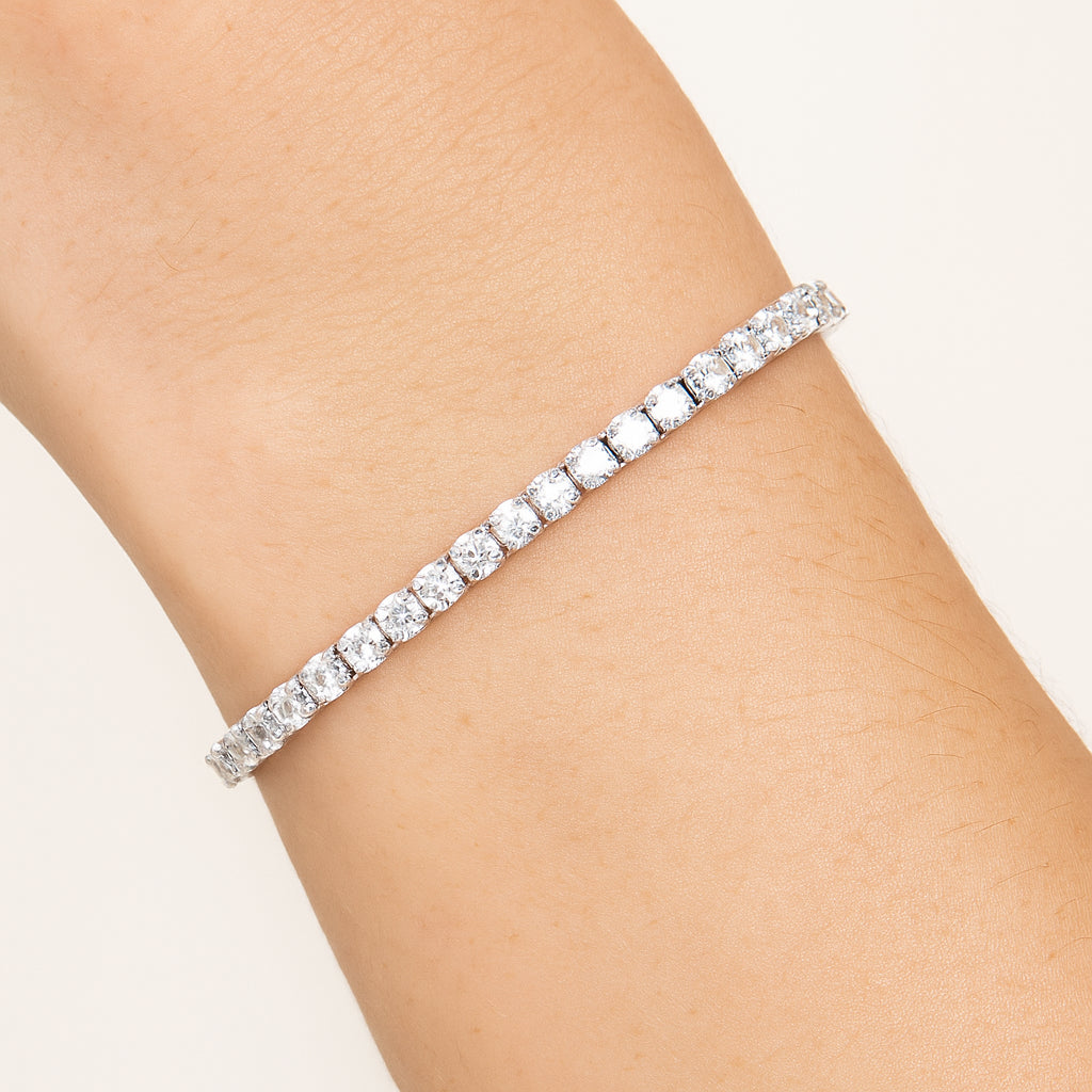 Bracelet zircons cubiques de 2mm et argent sterling