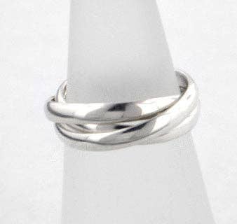 Bague de mariage russe à 3 anneaux en argent sterling