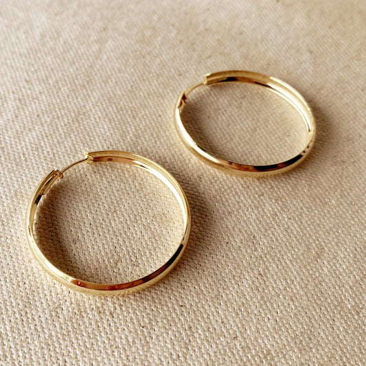 Créoles creuses continues de 40 mm en or rempli 18 carats