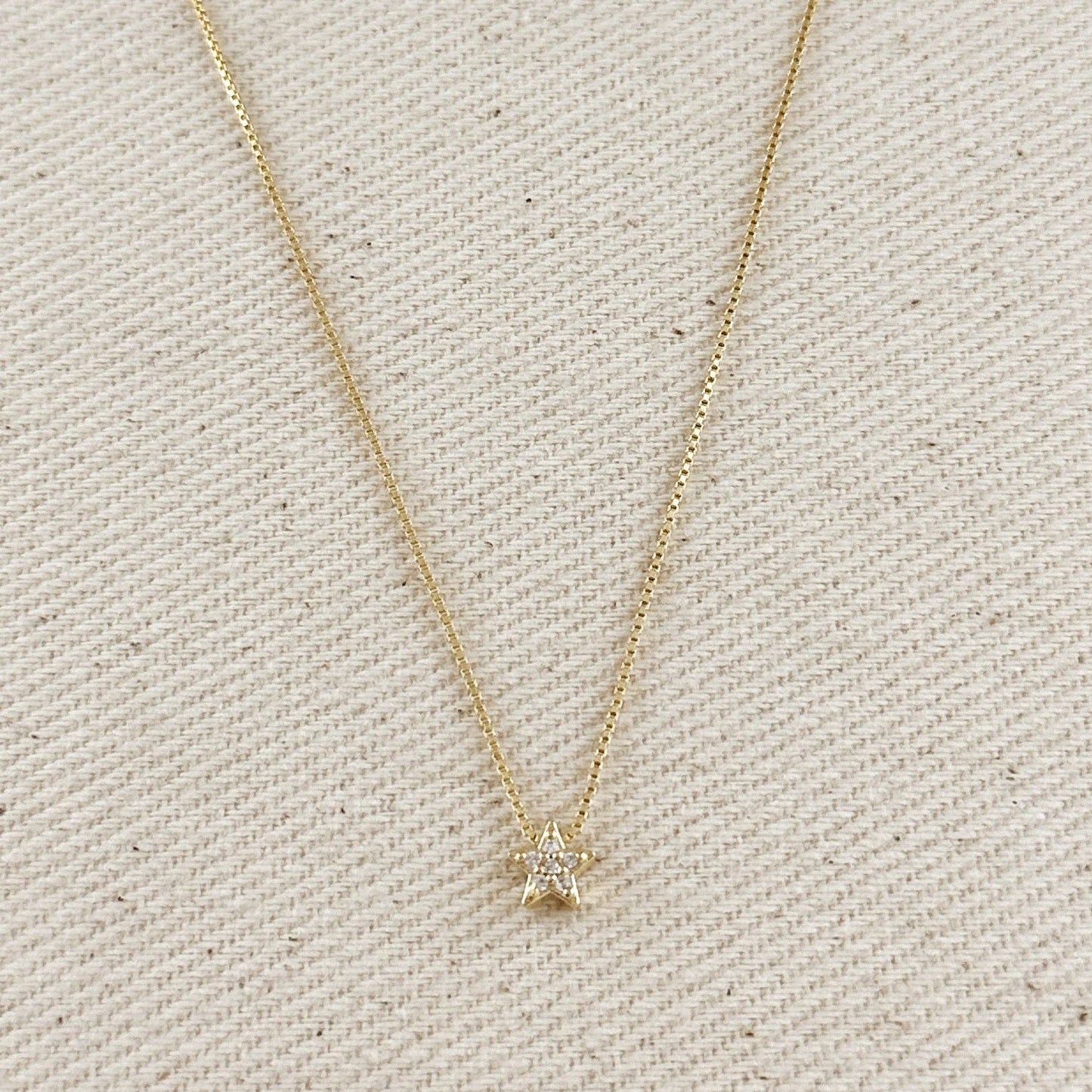 Collier Étoile Mini CZ en Or Rempli 18k