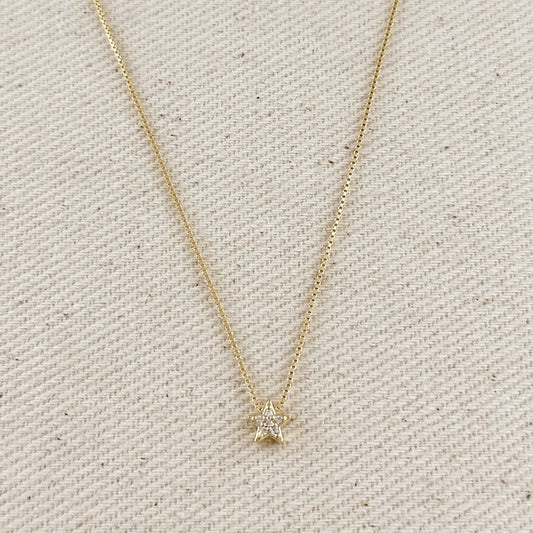 Collier Étoile Mini CZ en Or Rempli 18k